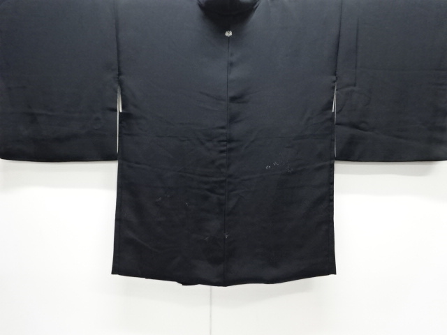 大正ロマン　草花模様織り出し一つ紋絵羽織